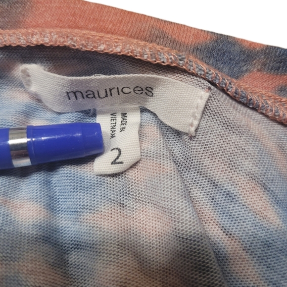 Maurices Tie-Dye Tank Top On The Road Again USA Size 2 Red Blue - Picture 4 of 5